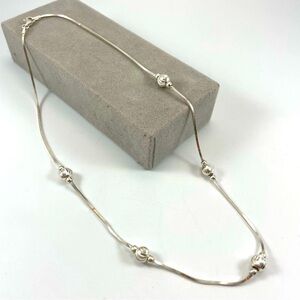 Stunning Italy 925 Sterling Silver Ball Bead Dainty Chain Necklace